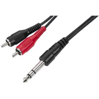 Кабель 2xRCA(штекер) — Jack 6,3(штекер) 3м