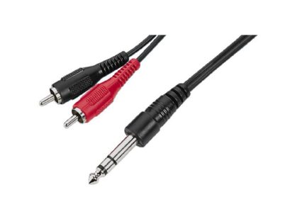 Кабель 2xRCA(штекер) — Jack 6,3(штекер) 3м