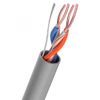 Кабель LAN медный U/UTP 2 пары. Кат.5e. внутренний. PVC. Одножильный. 100МГц. серый (за 1м)