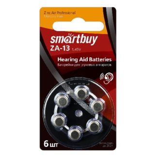 Батарейка ZA13 литиевая Smartbuy (в упаковке 6 штук. цена за 1 шт)