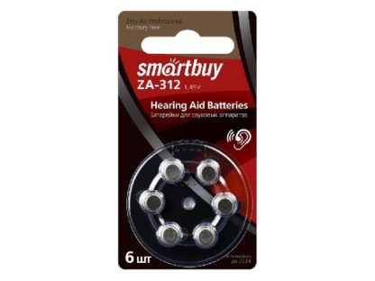Батарейка ZA312 литиевая Smartbuy (в упаковке 6 штук. цена за 1 шт)