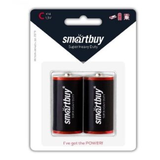 Батарейка R14 (343) солевая Smartbuy (2шт в блистере или в спайке)