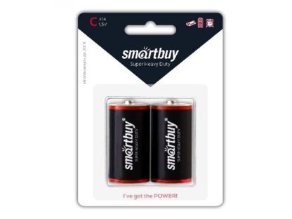 Батарейка R14 (343) солевая Smartbuy (2шт в блистере или в спайке)