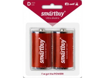 Батарейка LR20 (373) алкалиновая Smartbuy (2шт в блистере).