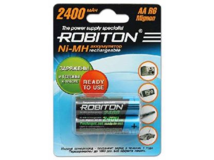 Аккумулятор NiMH АА Robiton 2400 mAh с низким саморазрядом (2шт в блистере. цена за 1шт)