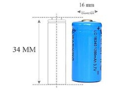 типоразмер 16340(=CR123) 3.7v.650mAh GoPower аккумулятор литий-ионный
