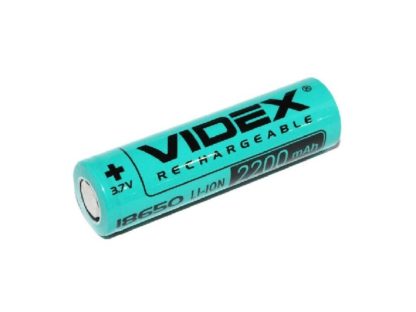 типоразмер 18650 3.7v.2800mAh VIDEX (с защитой. Для фонарики с высокой токовой отдачей - max до 8400mAh) аккумулятор литий-ионный