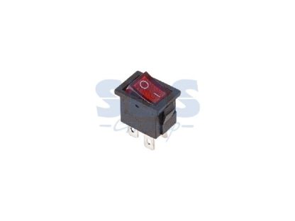 Выключатель клавишный 250V 6А (4с) ON-OFF RWB-207 красный с подсветкой Mini