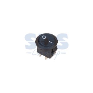 Выключатель клавишный круглый 250V 3А (2с) ON-OFF черный Micro