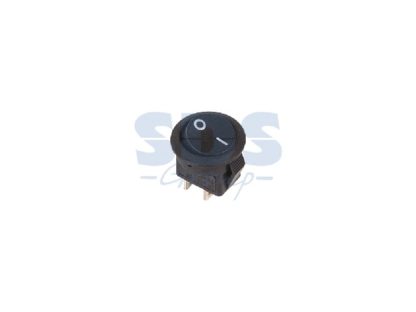 Выключатель клавишный круглый 250V 3А (2с) ON-OFF черный Micro