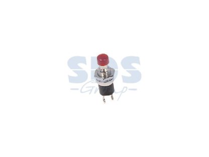 Выключатель-кнопка металл 220V 2А (2с) (ON)-OFF O7. 2 красная Micro