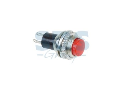 Выключатель-кнопка металл 220V 2А (2с) (ON)-OFF O10. 2 красная, желтая Mini
