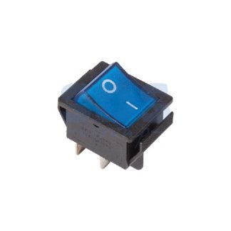 Выключатель клавишный 250V 16А (4с) ON-OFF (XW-604AA, B-502) синий с подсветкой