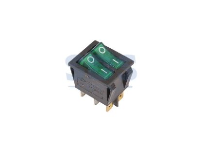 Выключатель 2 клавишный 250V 15А (6с) ON-OFF (XW-604DA1=KCD4=KCD3-2=KCD6) с подсветкой ДВОЙНОЙ