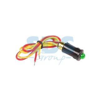 Индикатор Малый O8 12V с проводом зеленый LED