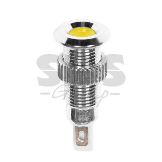 Индикатор металл O8 12В подсветка желтая, зеленая, белая LED