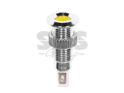 Индикатор металл O8 12В подсветка желтая, зеленая, белая LED