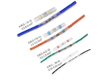 Термоусадочная гильза с припоем для соединения проводов 12-10(4.0-6.0mm) AWG (2 желтые полоски,для проводов 4-6мм2)