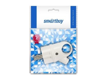 Вилка сетевая с кольцом с заземлением белая 16А Smartbuy