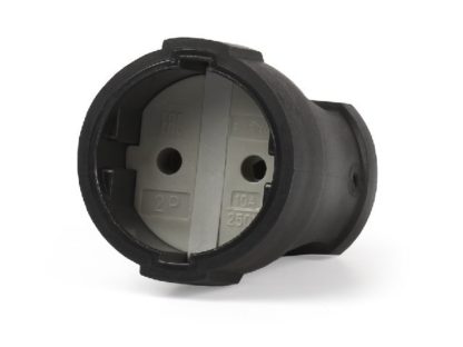 Гнездо штепсельное без заземления черное ПВХ 10А Smartbuy
