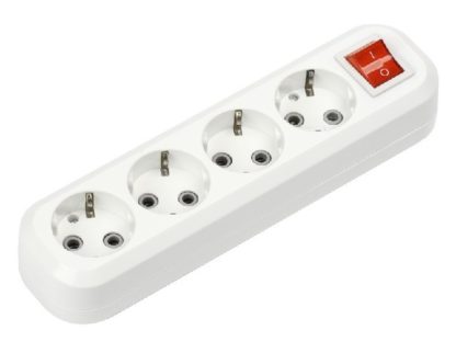 Колодка сетевая 4 гнезда с выключателем и заземлением 16А/3,5кВт Smartbuy