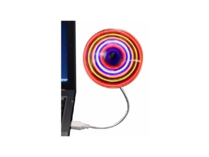 Вентилятор на гибкой ножке с питанием от USB и RGB подсветкой лопастей