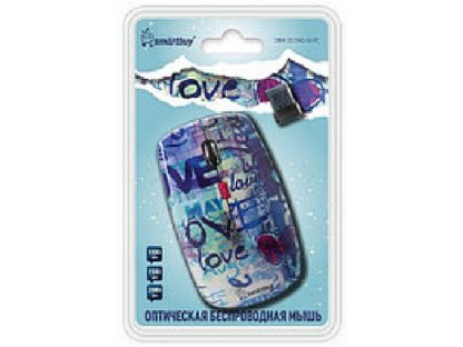Мышь беспроводная оптическая Smartbuy 327AG с принтом LOVE (3 кл.,1000dpi, USB)