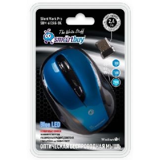 Мышь беспроводная оптическая беззвучная Smartbuy 612AG (6 кл.,1600dpi, USB)