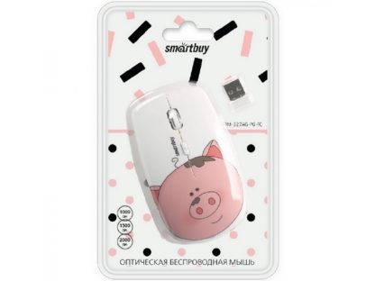 Мышь беспроводная оптическая Smartbuy 327AG с принтом PIG 1 (3 кл.,1000dpi, USB)