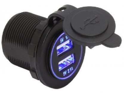Разъем Usb в авто (врезные) 12V-24V 2USB SKU-A10 с подсветкой 5V1A+5V2A