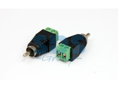 Разъем RCA (штекер) под 2 винта (RCA (штекер) (штекер) => 2 зажима "+" и "-" под винт) (44-029)