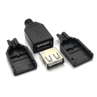 Разъем USB A(гнездо) на кабель (40-002)