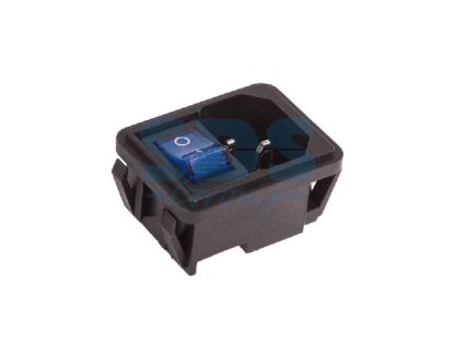 Выключатель клавишный 250V 10А (4с) ON-OFF красный с подсветкой и штекером C14 3PIN