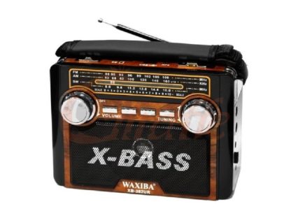 Радиоприемник WAXIBA XB-382UR(FM,SW,AM,USB,AUX,microSD карта,2фонарика,аналоговая настройка,питание от встроенного аккумулятора (зарядка от 220v) или от 2-х батареек R20