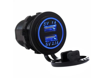 Разъем Usb в авто (врезные) 12V-24V 2USB SKU-A10 с подсветкой