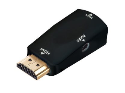 Конвертер HDMI(штекер) - VGA(гнездо) (литой, короткий) + AUX