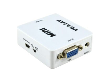Конвертер VGA+AUX(гнездо) - AV (=3RCA) H130 VGA2AV (подключение ноутбука,компьютера к старым TV)