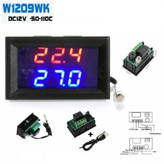Термостат Встраиваемый 12v mini W1209WK с выносным термо датчик
