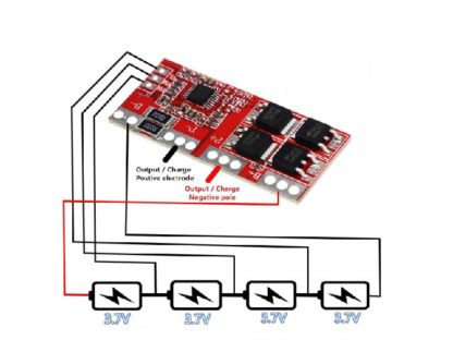 Плата защиты батареи BMS 4S прямоугольная 30A