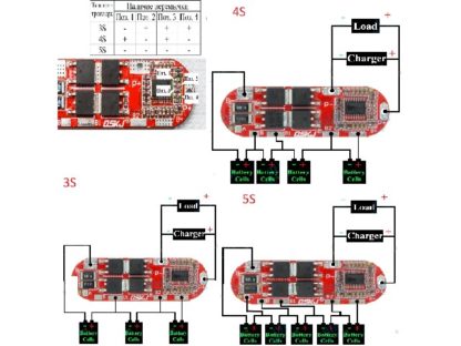Плата защиты батареи BMS 3S,4S,5S 20A