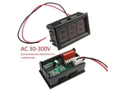 Вольтметр цифровой АС переменное YB27A 70-280VAC цифровой красный