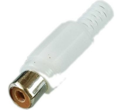 Разъем RCA (гнездо) белый пластиковый
