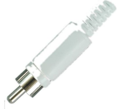 Разъем RCA (штекер) белый пластиковый