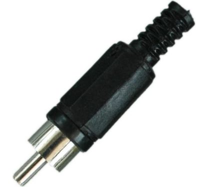 Разъем RCA (штекер) черный пластиковый