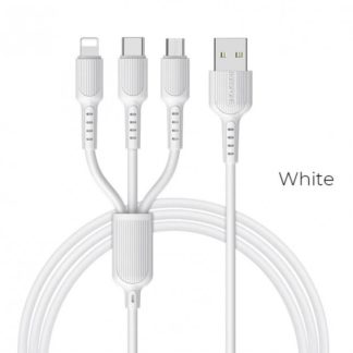 Кабель зарядный USB+Type C — microBM+Type C +Iphone (4 в 1) MR57 1,2м