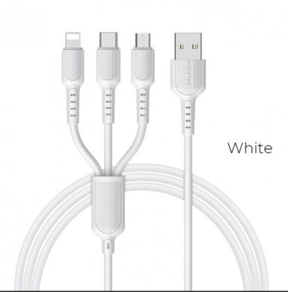 Кабель зарядный USB+Type C — microBM+Type C +Iphone (4 в 1) MR57 1,2м
