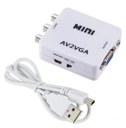 Конвертер 3xRCA(гнездо) - VGA(гнездо) AV2VGA подключение камеры,DVB-T2 ресивера к монитору