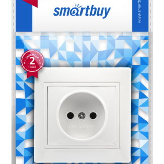 Розетка 1-местная скрытой установки без заземления 10А белая "Венера" Smartbuy