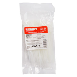 Хомут стяжка 150х3.6 ПОД ВИНТ нейлоновая белая 100шт. REXANT