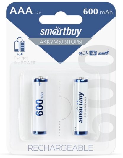Аккумулятор NiMH ААA Smartbuy 600 mAh  (2шт в блистере, цена за 1шт)